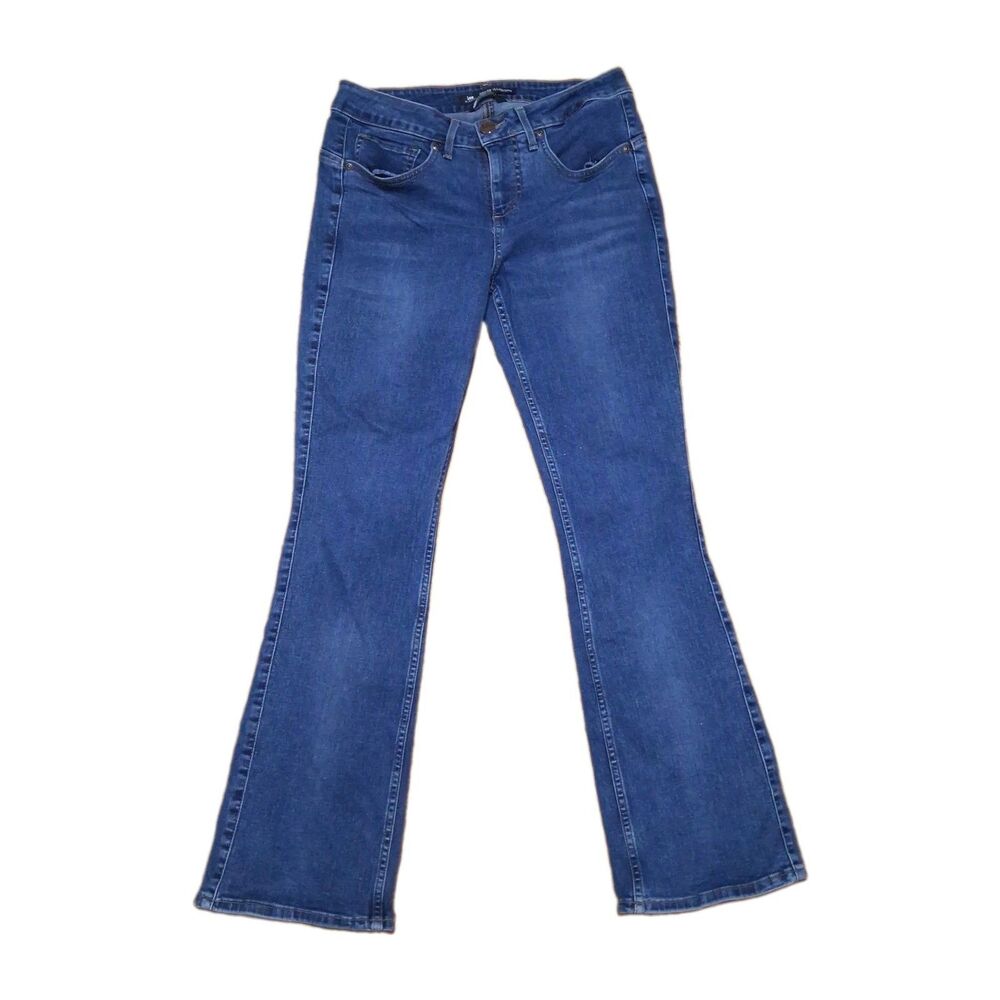 lee riders shape illusions womens 8p slim fit midrise bootcut denim jeans blue